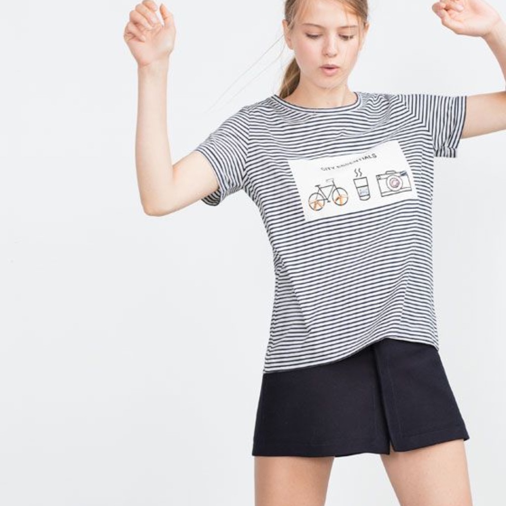 Zara jeweled city essentials tee